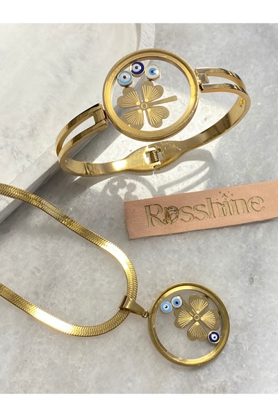 rosshine Gold Açılabilir Yoncalı Fanuslu 2'li Set