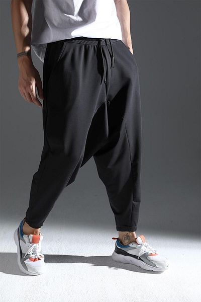 DARK AND BRIGHT Μαύρο Loose Cut Shalwar με Πλαϊνή Τσέπη Casual Mold Special Design Shalwar