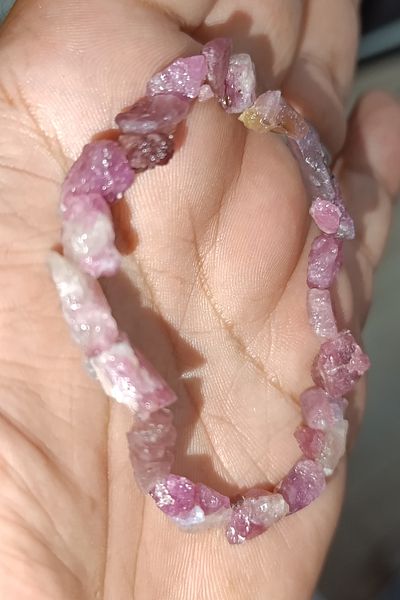 TAŞÇIZADE Tourmaline Natural Stone - Embroidered Raw Stone Bracelet