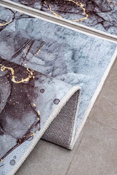 Oriente Home Сучасний дизайн, світло-блакитний, нековзний, можна прати, оксамит, 2-комплектний килимок для ванної 8727