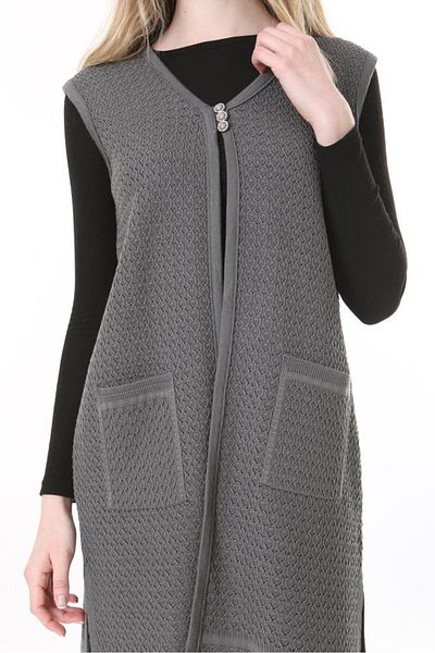 Lamierra Knitwear Openwork Mercerized Vest