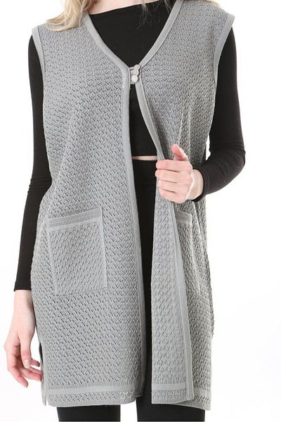 Lamierra Knitwear Openwork Mercerized Vest