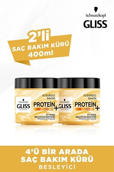 Gliss 4 in 1 Nourishing Hair Care Cure - With Shea Butter 400 Ml X 2 Pieces