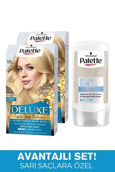 Palette Uil Ultra Yoğun Renk Açıcı X 2 Adet + Küllü Sarı Palette Toner