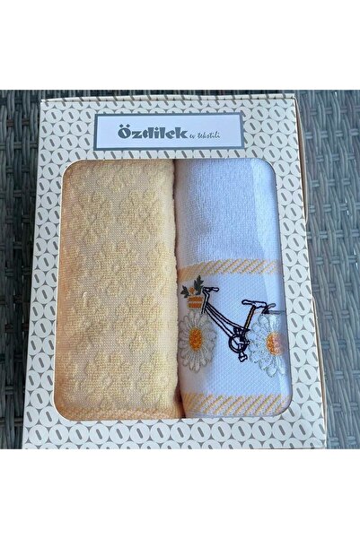 Özdilek Дaisy Border Жовтий рушник - 2 шт. в коробці