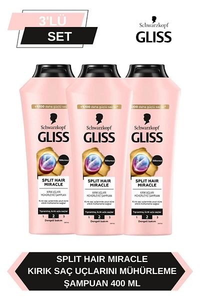 Gliss Split Hair Miracle - 400 Ml X 3 Shampoo