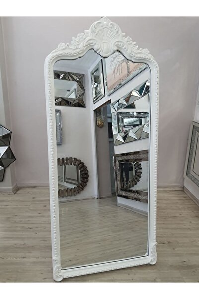 AYNA DENİZİ Princess White Model Beyaz Renk Dekoratif Ayaklı Boy Aynası