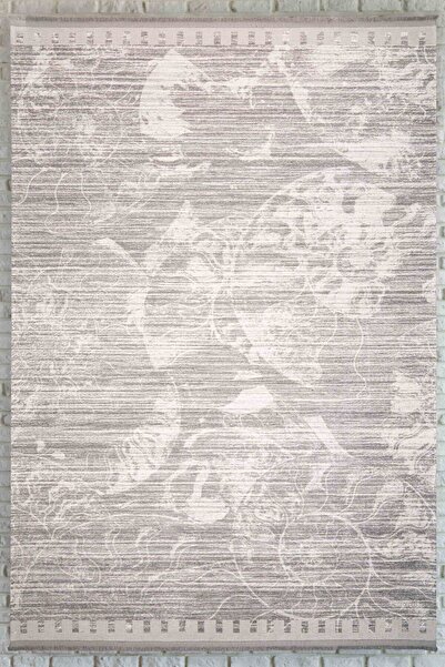 Oriente Home Eskitme Desenli Gri Halı Yıkanabilir Kaymaz Taban Şönil Makine Yatak Odası Halısı 7204