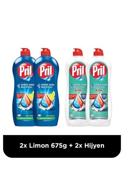 Pril Elde Yıkama Bulaşık Deterjanı 4x675g Limon 5 Etki - Yağ Çözme ve Hijyen ...