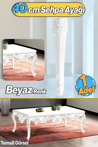 Badem10 Picioare Masa de Cafea Nehir Plastic 40cm Alb Picior Mediu Masa de Cafea Nesting Mobila Picioare Masa Alb 1buc