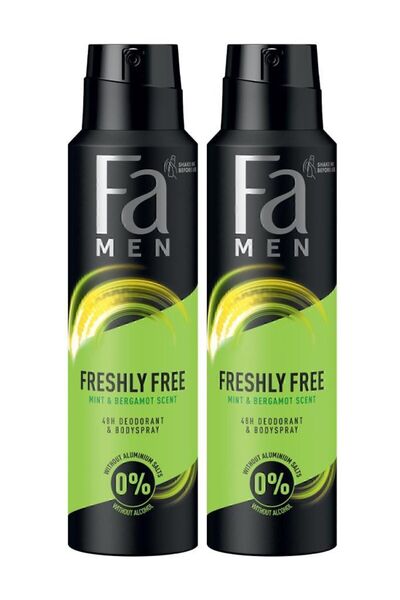 Fa Freshly Free Nane & Bergamot Deosprey 150 ml x2 Set – 48 Saat Ferahlık, Le...