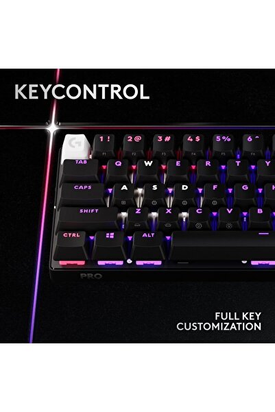 logitech لوحة مفاتيح الألعاب اللاسلكية G PRO X 60 LIGHTSPEED، ومفاتيح اللمس الضوئية GX - أسود