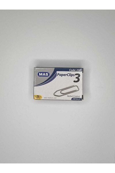 Mas 100 Number 3 Size Paper Clips - 1 Box (3 Boxes)