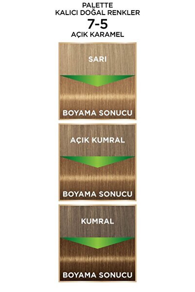 Palette Kalıcı Doğal Renkler 7-5 Açık Karamel Boya