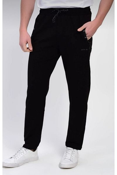 DYNAMO LargE SizE MEn's Black SwEatpants with ZippEr and PockEts - Klr Gym As-101