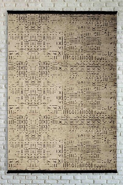 Oriente Home İskandinav Desenli Açık Vizon Yıkanabilir Kaymaz Taban Şönil Makina Halısı 7808