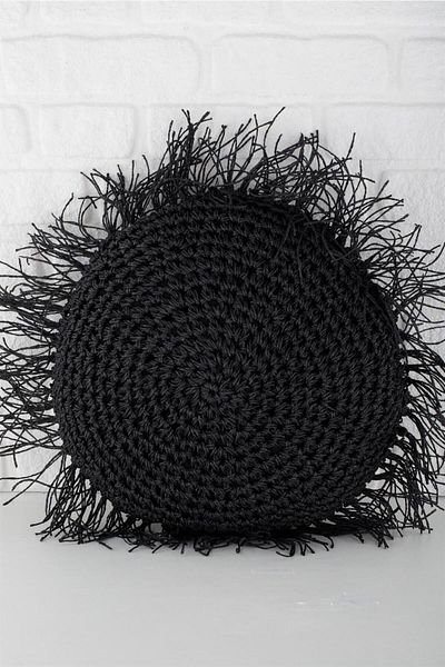 ANJEAHOME 45X45 cm Simra Throw Pillow Cover - Paper Thread Hand Knitted