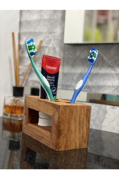Budak Ahşap Tasarım Ξύλινη βάση για οδοντόβουρτσα και οδοντόκρεμα