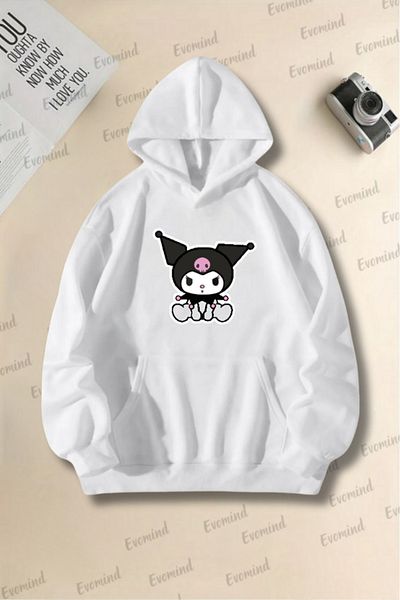 Evomind Kuromi Printed Unisex Oversize Hooded Sweatshirt