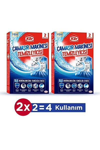 K2R Çamaşır Makinesi Temizleyicisi 2'li Set (4 KULLANIMLIK)