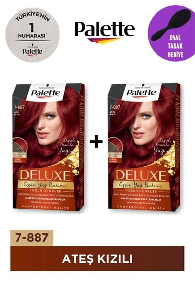 Palette Deluxe Yoğun Renkler 7-887 Ateş Kızılı X 2 Adet Gliss Tarak