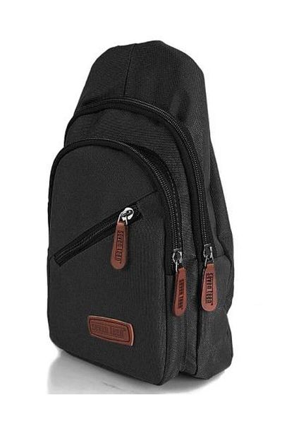 SEVENTEEN Μαύρο Σταυρό λουράκι 4 θέσεων Minimal Backpack 18x30cm