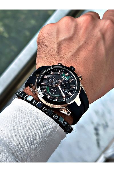 Reward Men's Sports Silicone Wristwatch - Black Color Function