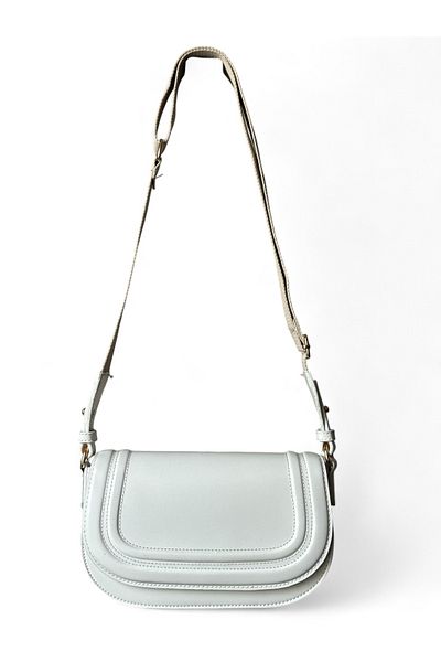 Goldies Bag Geantă de umăr pentru femei din pânză albă cremă - Crossbody cu curea Keila