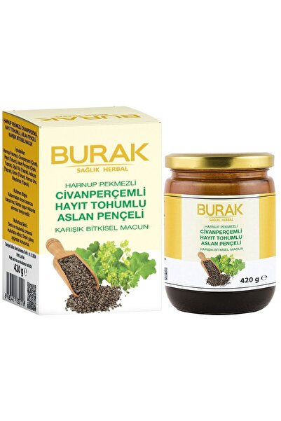 Burak Sağlık Herbal Civanperçemli Hayıt Tohumlu Aslan Pençeli Karışık Bitkisel Macun 420 Gr