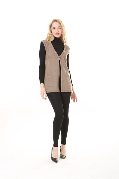 Lamierra Knitwear Openwork Mercerized Vest