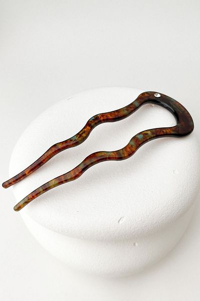 Modex Handmade Single Stone Bone Hair Clip for France - 11 Cm