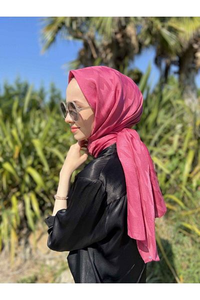 VALORSCARF Lilium Pink Houndstooth Pattern Silky Jacquard Shawl