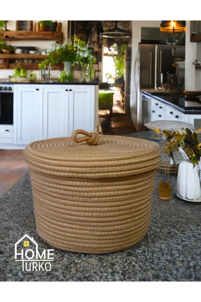HomeTurko Καλάθι κουζίνας από γιούτα και λυγαριά - Οργανωτής πατάτας, κρεμμυδ...