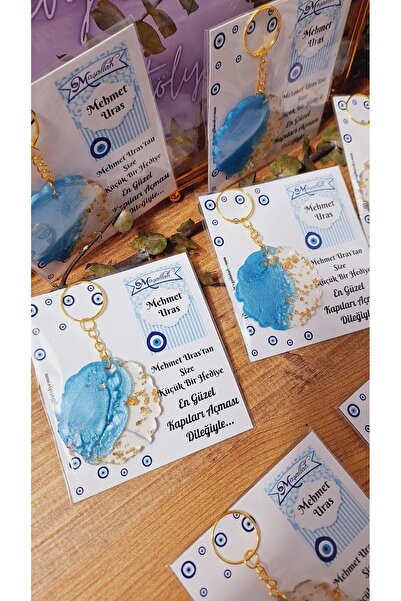 SevgiliAtolyemm MAŞALLAH TEMA KARTLI YUVARLAK MODEL ANAHTARLIK SÜNNET BEBEK D...