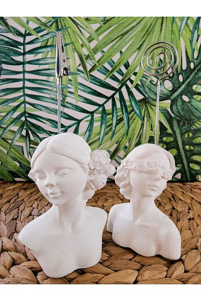 Rota Hediyelik Pack of 2 White Women's Note Holder, Picture Holder, White