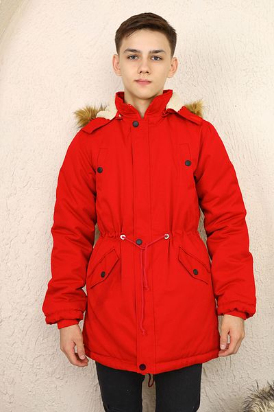 Joui Co Boy's Winter Long Coat - Waterproof Canvas Fabric