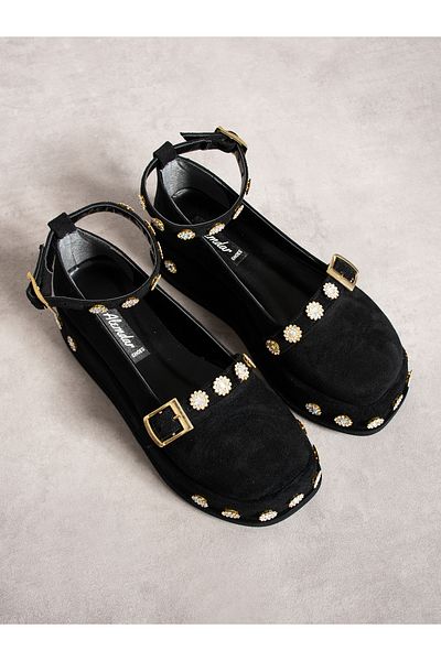 Alemdar Shoes Черни велурени дамски мокасини - ELLEN