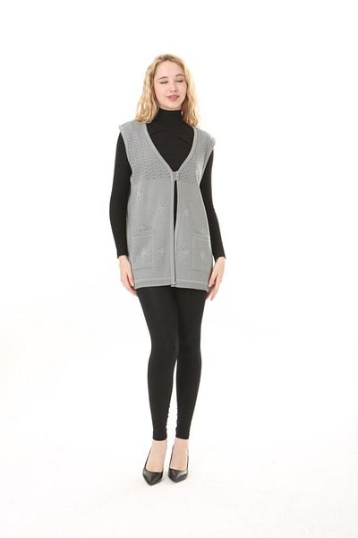 Lamierra Knitwear Openwork Mercerized Vest
