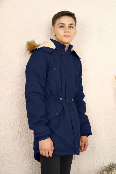 Joui Co Зимовий довгий пальто для хлопчика - Водонепроникна канва