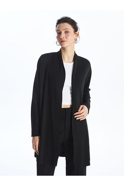 LC Waikiki Women's Knitwear Cardigan - Shawl Collar, Solid, Long Sleeve