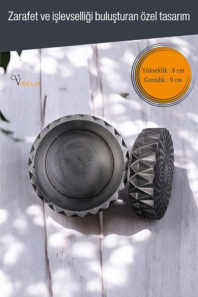 Viselia Cutie de bijuterii - Organizator cu capac, argintiu antic, culoare model 8