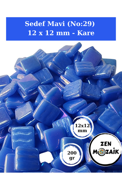Zen Mozaik Sanatsal Mozaik Çalışmalarınız için 12x 12 mm Kare - Sedefli  Cam ...