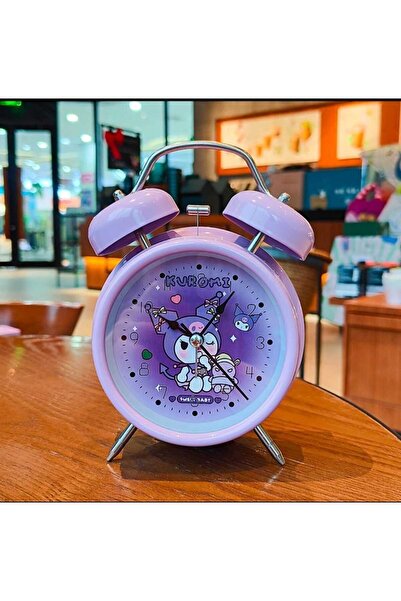 mr shopping MR Kuromi Çalar Saat Masa Saati aydınlatmalı çalar saat çift çan saat sevimli masa saati hediye