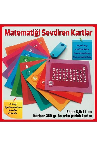 EserMatbaa Eser Çarpım Tablosu Ve Ritmik Sayma Kartları - 10'lu Kart (30 ADET)
