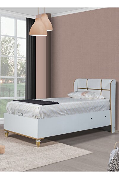 Setay Bazalı Karyola, Gold Baza Başlık Comfort Yatak Seti 90x190 Cm