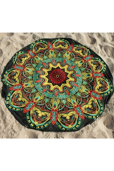 WANDER TAPESTRY Mandala Yuvarlak Duvar Örtüsü Tapestry 75x75 cm