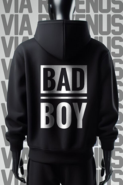 Vordevia Bad Boy crna Sa kapuljačom majica - 3 niti, prednja i zadnja strana ...