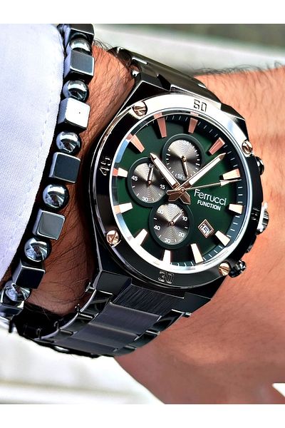Ferrucci Men's Wristwatch - Function Fcf.13702Fm.04 Steel Cord