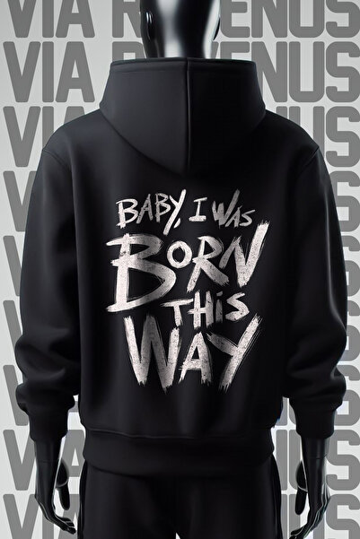 Vordevia I Was Born Štampano - 3 Thread Wide Fit Black K Sa kapuljačom Dječja...