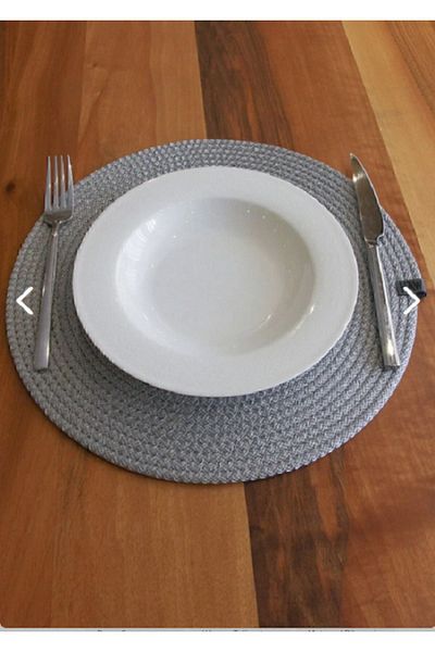 entarzlife 6 Pieces Gray Lux Presentation Plates - American Serving Jute Plate